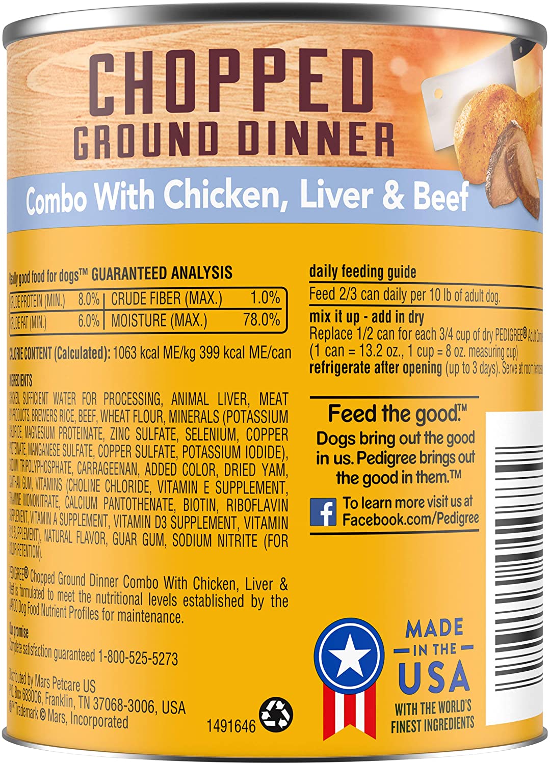 Pedigree Chop Chicken Beef Liver 625g