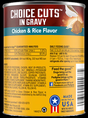 Pedigree C/Cut Chicken/Rice Dog Food 625g