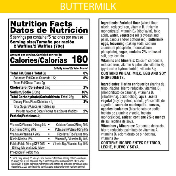 Eggo Buttermilk Waffles 12.3oz