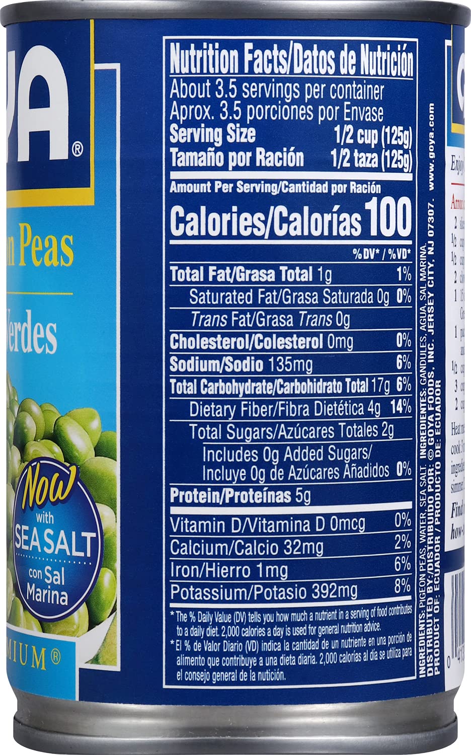 Goya Green Pigeon Peas 425g