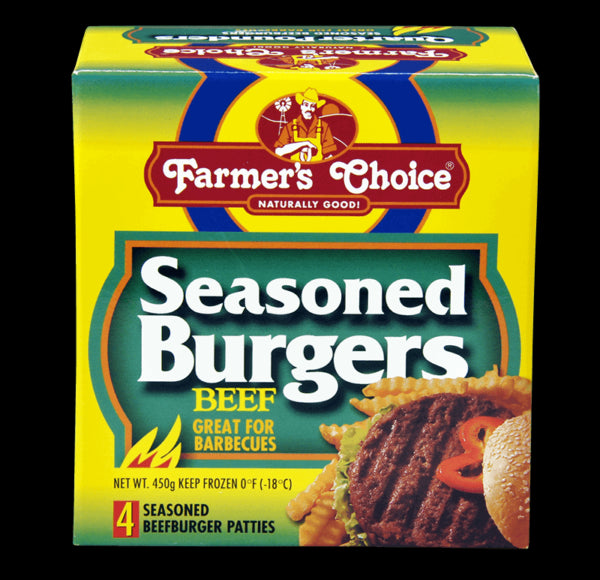 Farmers Choice Seasoned Beef Burgers 450g