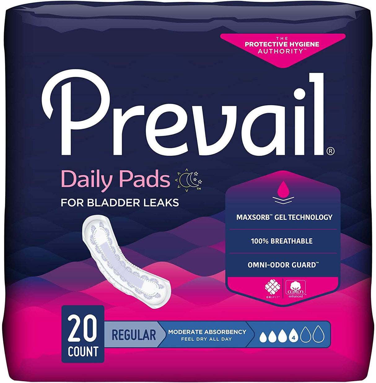 Prevail Moderate Bladder Control Pads 20s