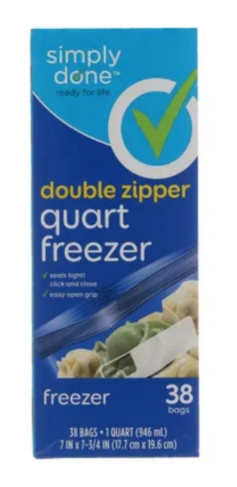 Simply Done Freezer Bags Quart 38s