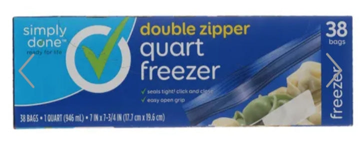 Simply Done Freezer Bags Quart 38s