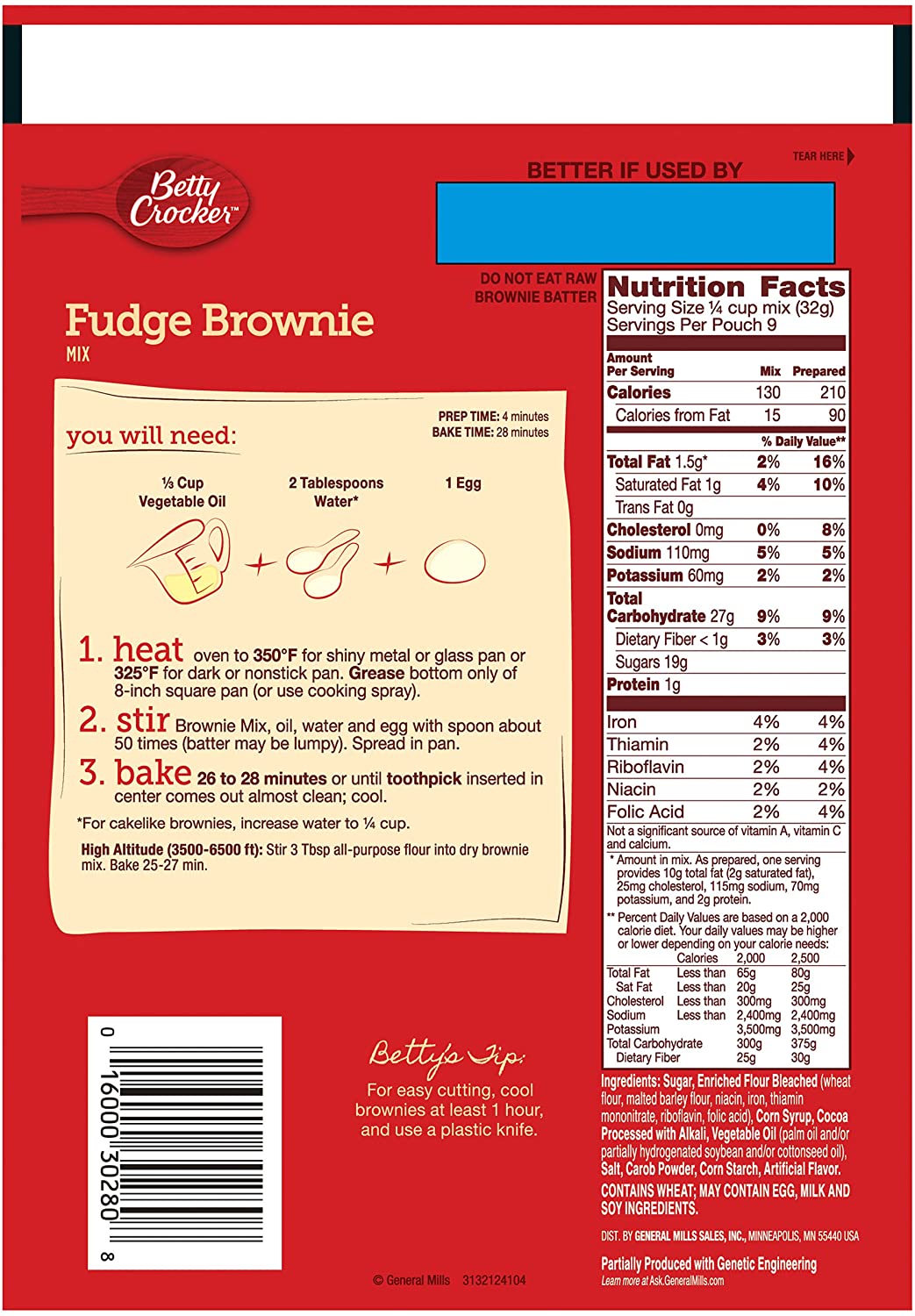 Betty Crocker Fudge Brownie Cake Mix 290g