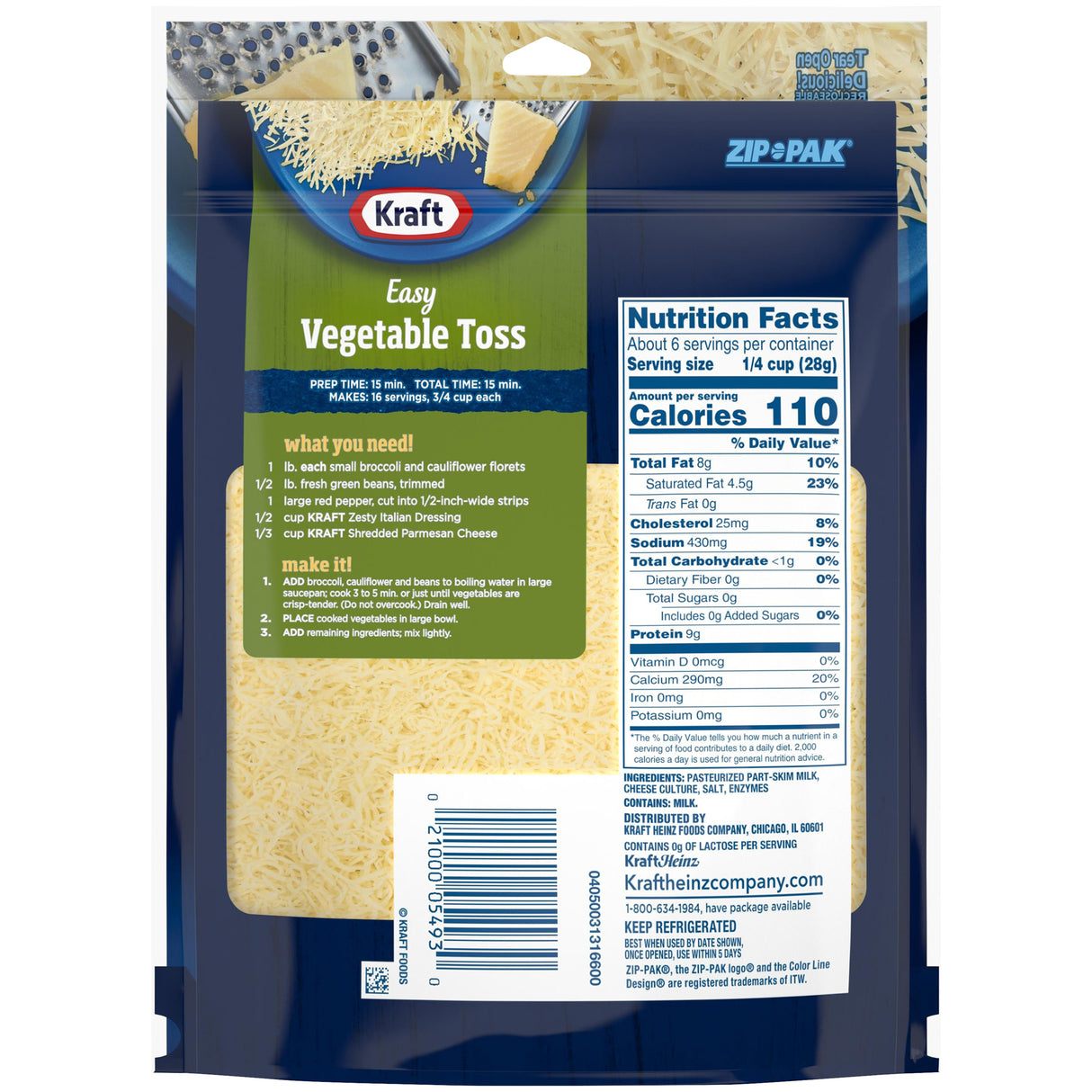 Kraft Finely Shredded Parmesan 8oz