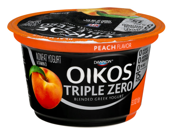 Dannon Oikos Triple Zero Peach Yogurt 5.3oz