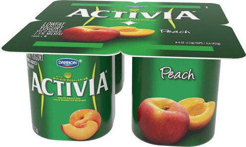 Dannon Activa Peaches Lowfat 4pk
