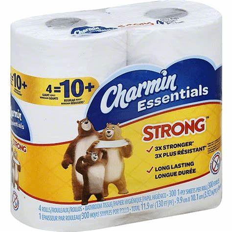 Charmin Essentials Strong Bathroom Tissues 4's