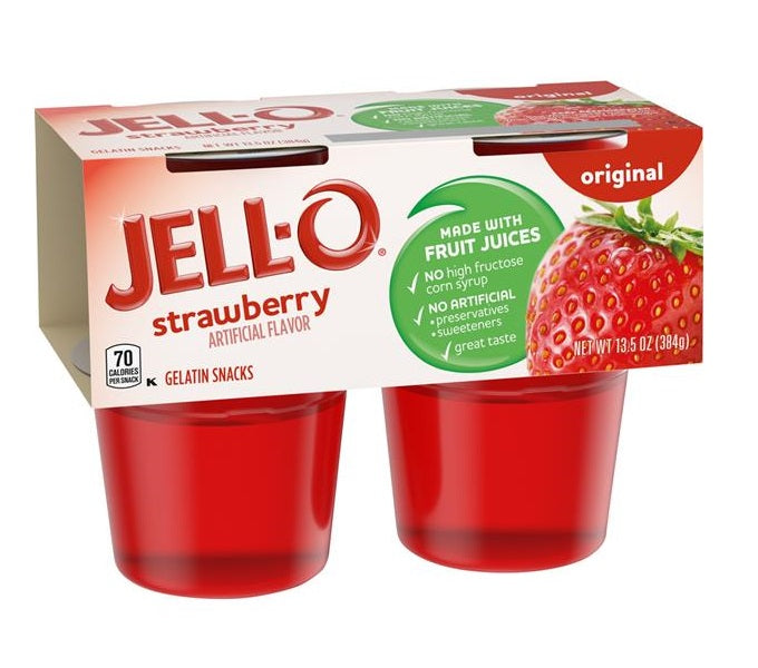 Jello Strawberry Gelatin Snacks 4s