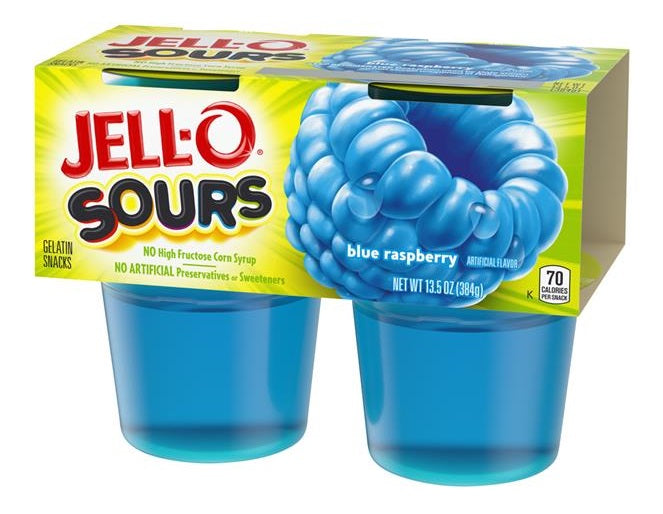 Jello Sours Blue Raspberry 4pk