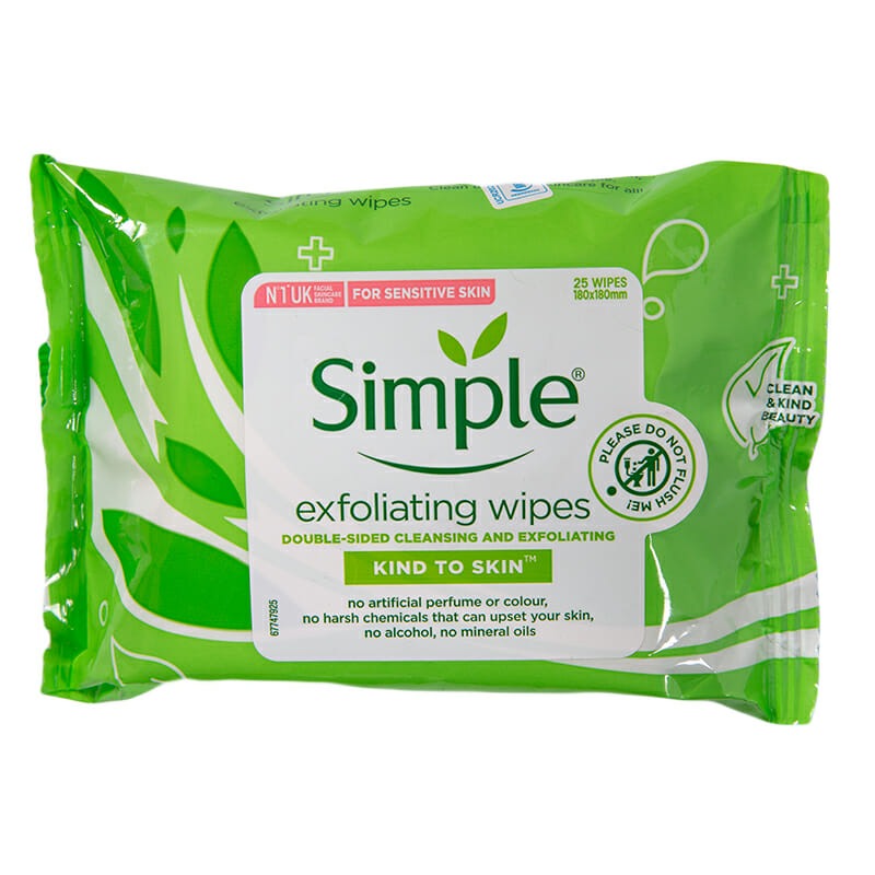 Simple Exfoliating Wipes 25s