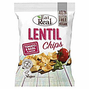 E Real Lentils Chips Tomato & Basil 45g