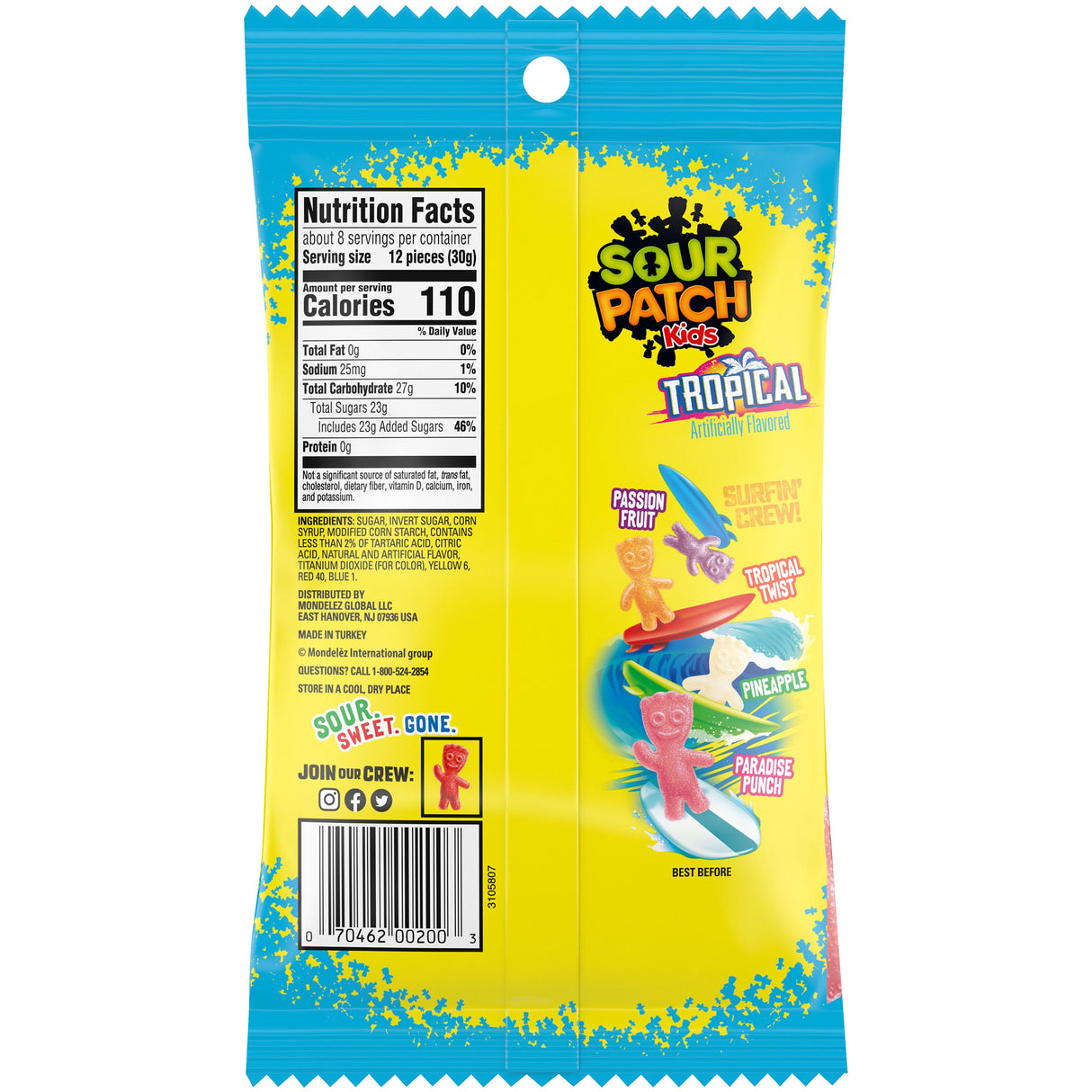 Sour Patch Kids Tropical Chewy Candy 8oz