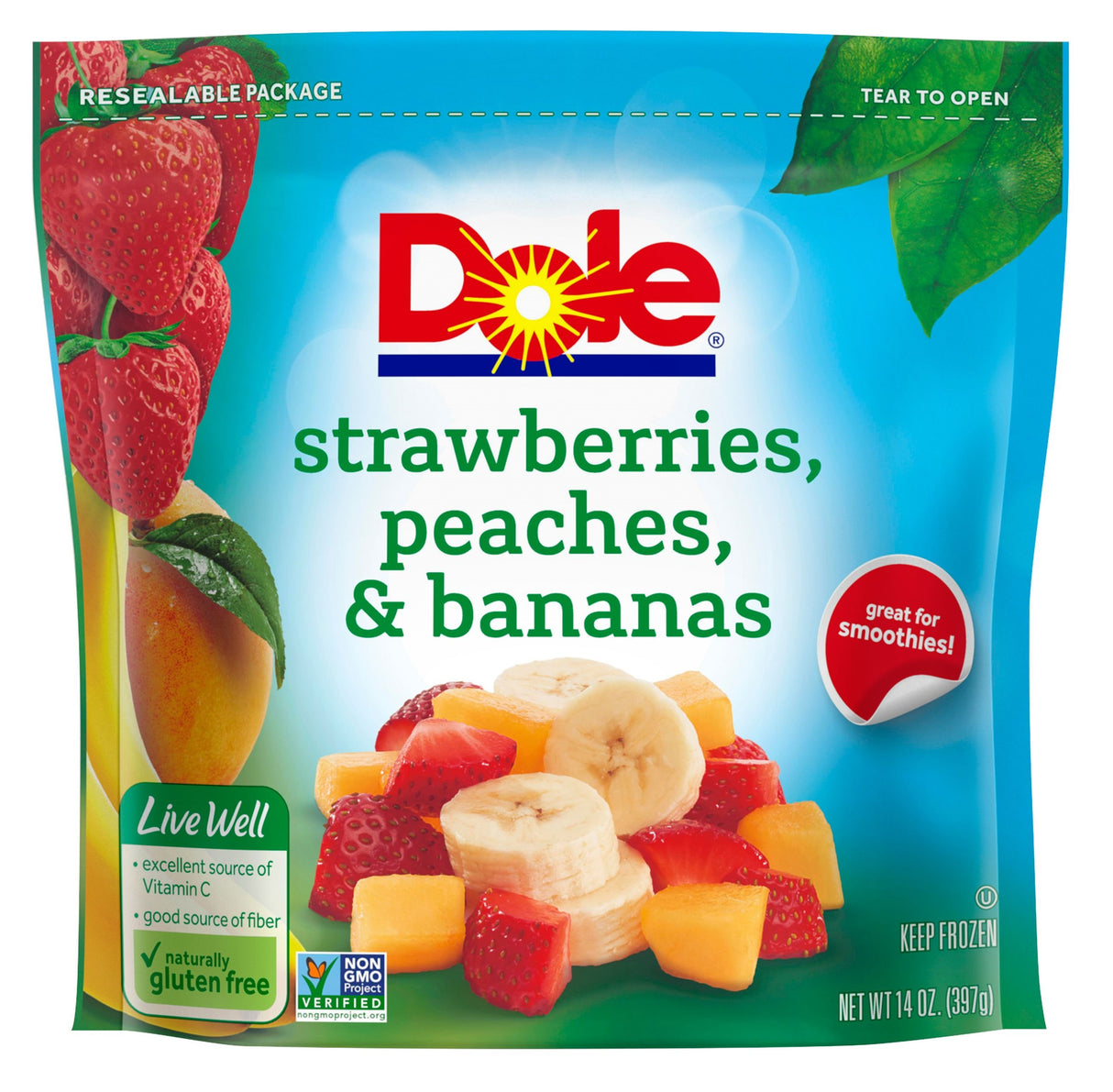 Dole Strawberries Peaches & Bananas 14oz