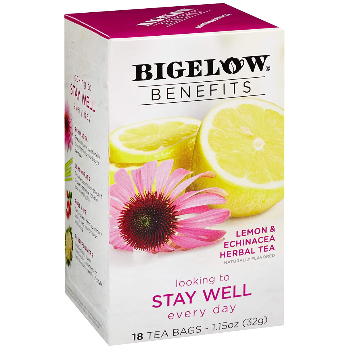 Bigelow Benefits Lemon & Echinacea Tea 18s