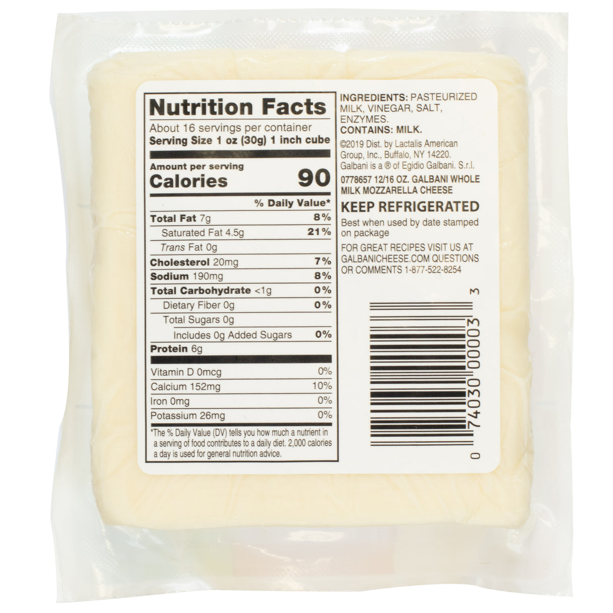 Galbani Whole Milk Mozzarella 16oz