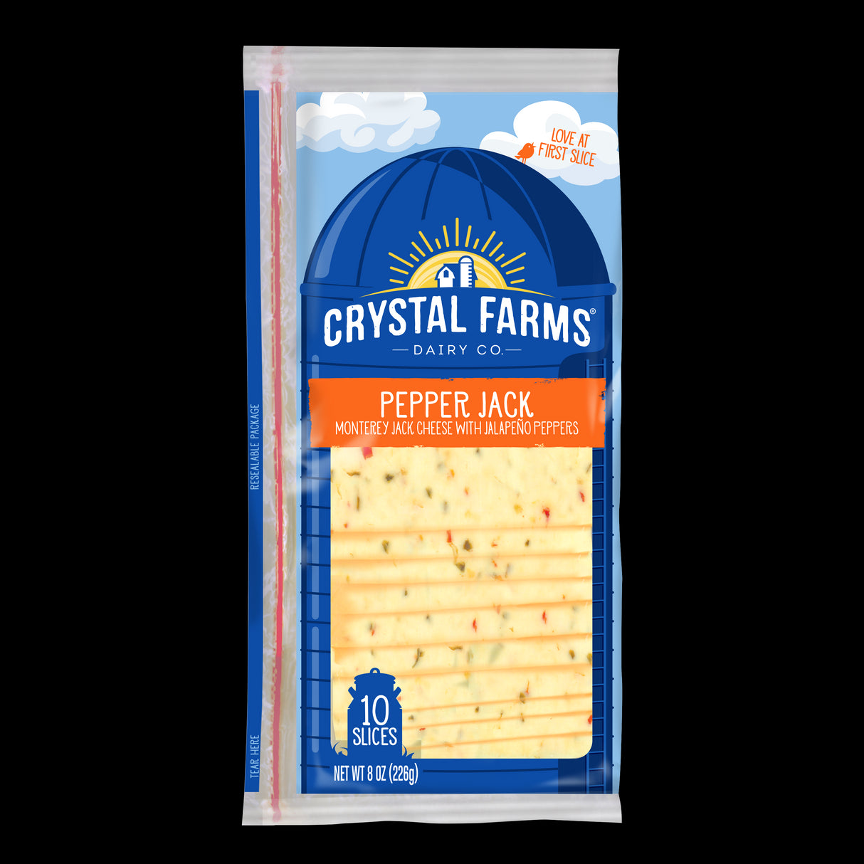 Crystal Farms Pepper Jack Slices 8oz