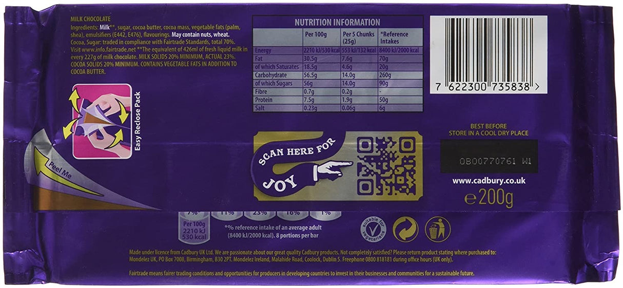 Cadbury Dairy Milk Chocolate 200g