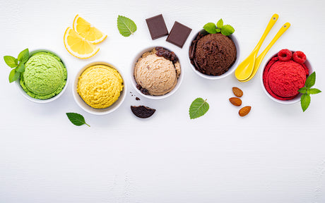 Various flavored ice creams
