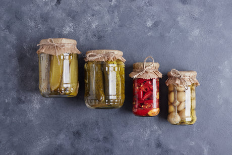 Jarred Goods; Pickles, Mushrooms, Peppers