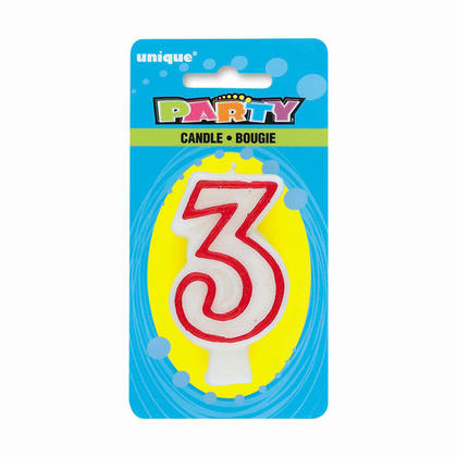 Unique #3 Birthday Candle 1pk