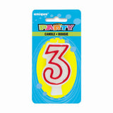 Unique #3 Birthday Candle 1pk