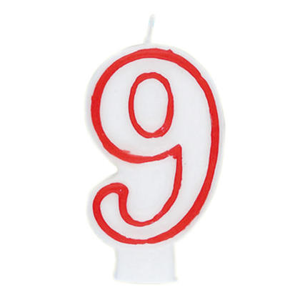 Unique Number 9 Candle