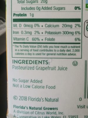 F Natural Ruby Red Grapefruit Juice 52oz
