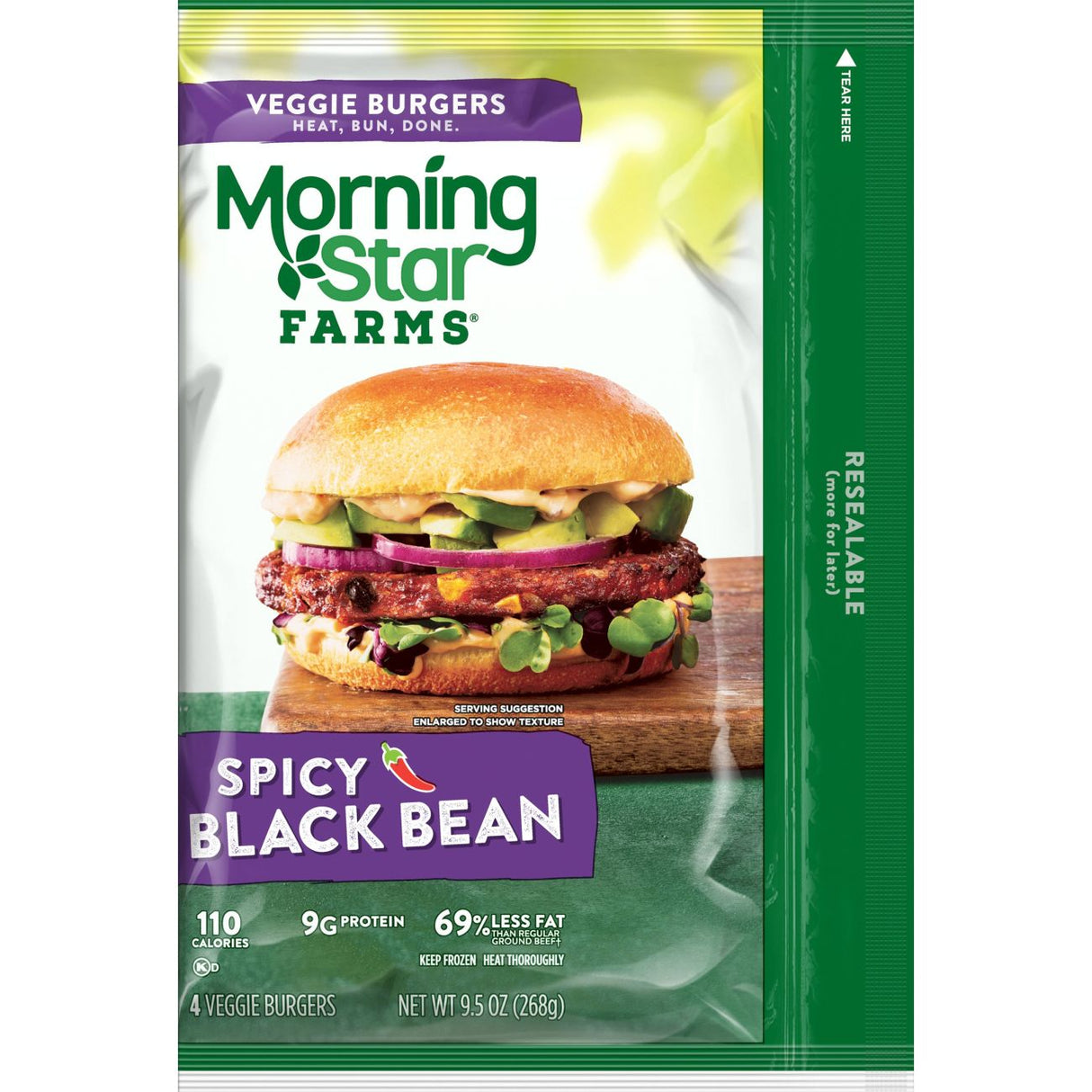 MS Farms Spicy Black Bean Burgers 4PK