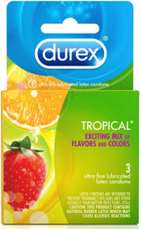 Durex Tropical Latex Condoms 3PK