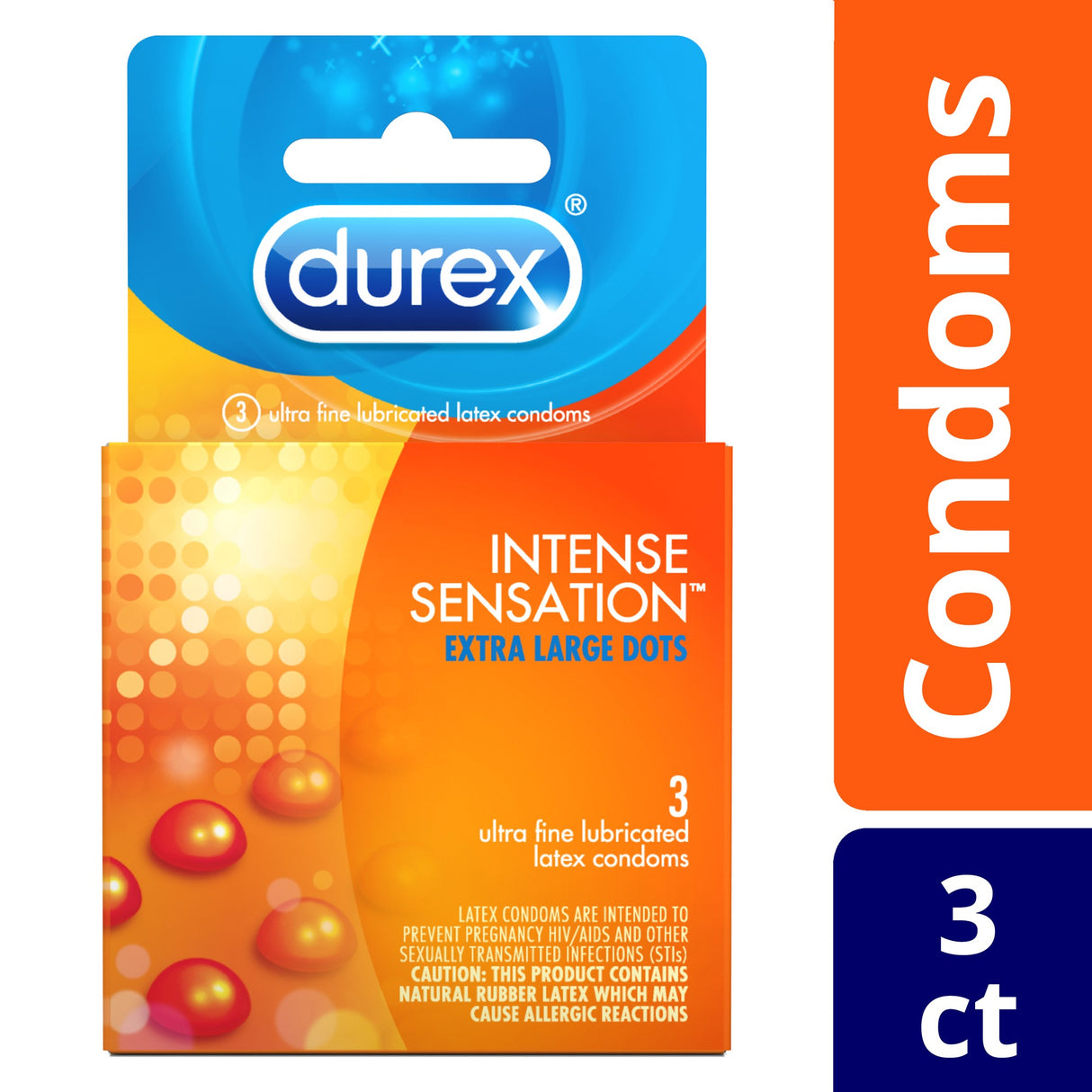 Durex Intense Sensation Condoms 3s