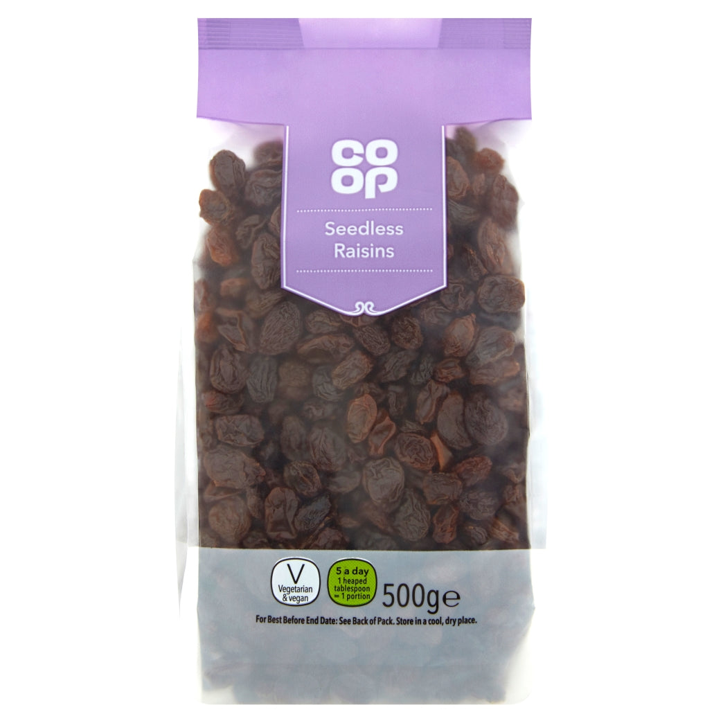 Co Op Seedless Raisins  500g