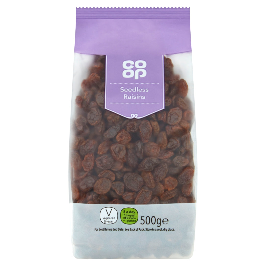 Co Op Seedless Raisins  500g