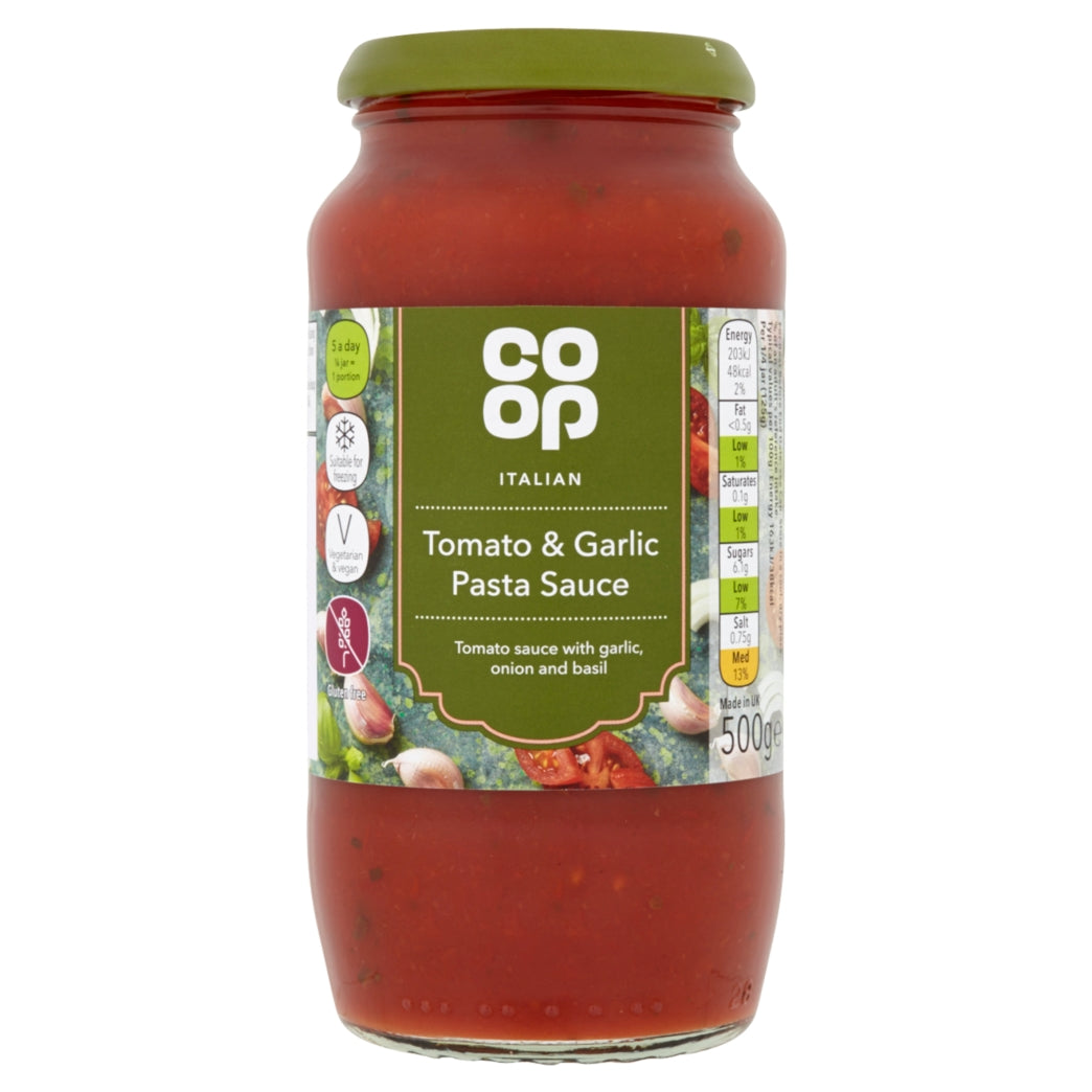 Co-Op Tomato Garlic Pasta Sauce 500g