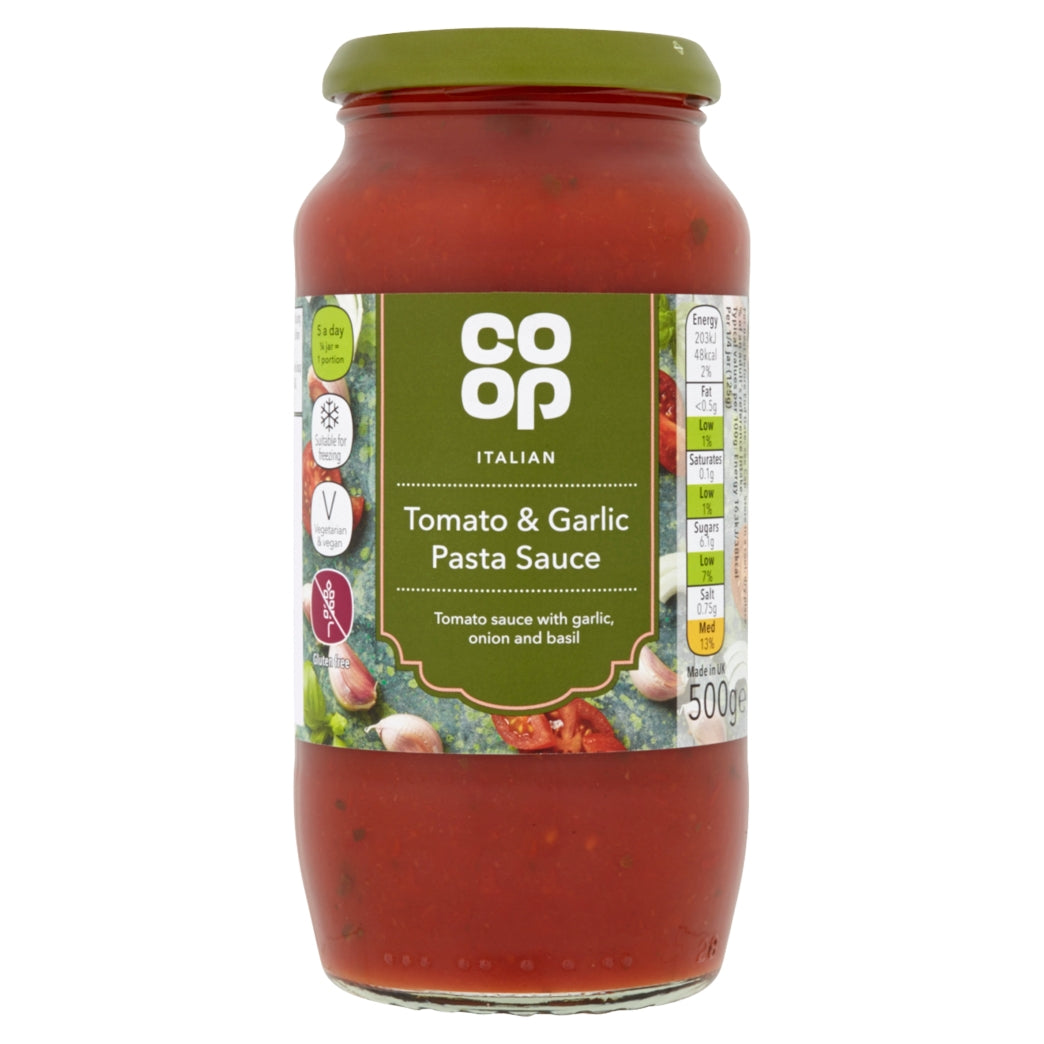 Co-Op Tomato Garlic Pasta Sauce 500g
