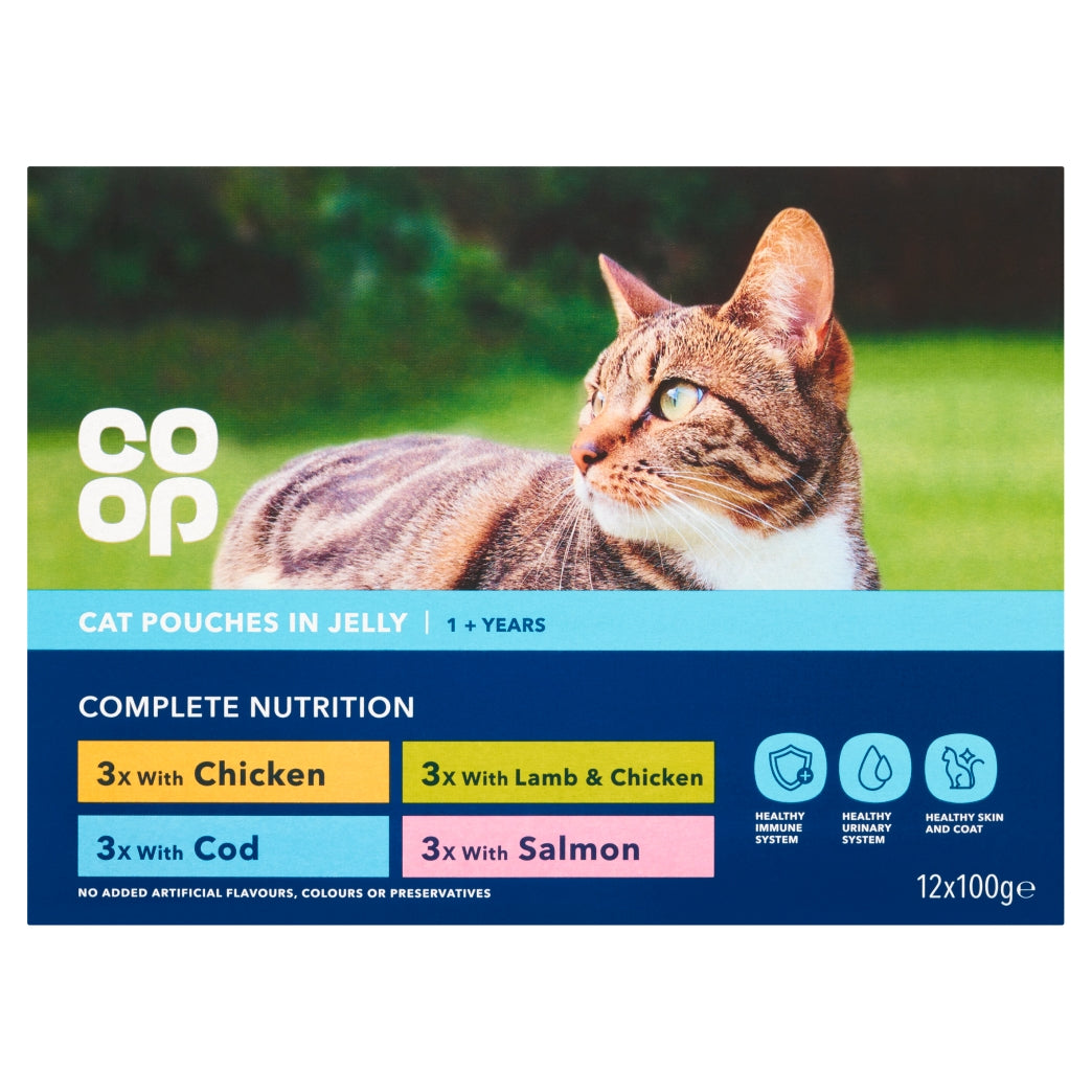 Co-Op Cat Meat & Fish Jelly Pouches 12's