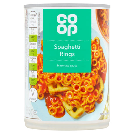 Co-Op Spaghetti Rings in T Sauce 385g
