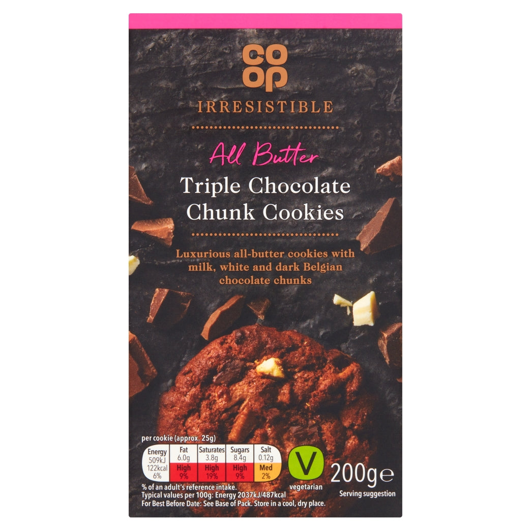Co-OpTriple Choc Chunk Cookies 200g