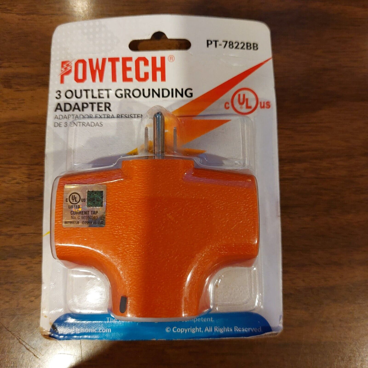 Powtech 3 Outlet  Grounding Adapter