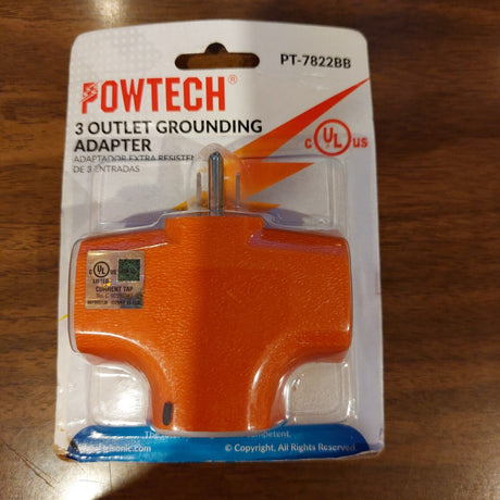 Powtech 3 Outlet  Grounding Adapter