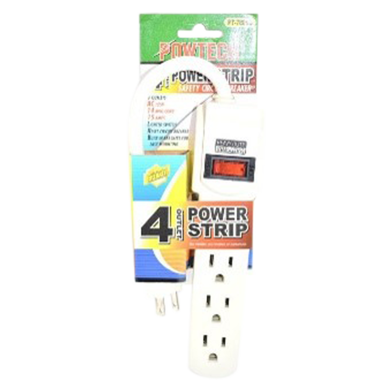Powtech 4 Outlet Power Strip 1.5ft