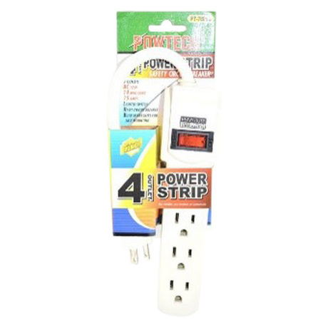Powtech 4 Outlet Power Strip 1.5ft