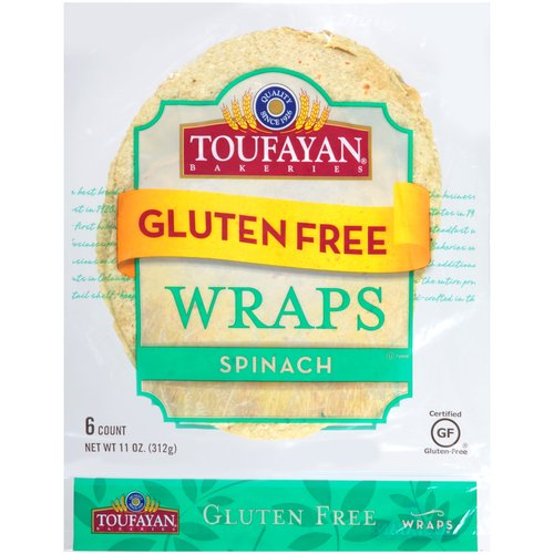Toufayan Gluten Free Spinach Wrap 6's