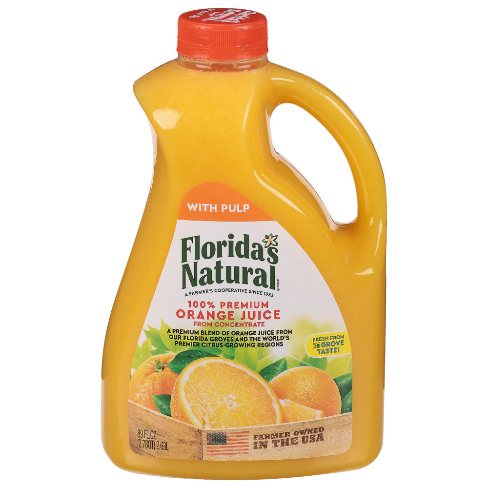 F Natural Orange Juice W Pulp 89oz