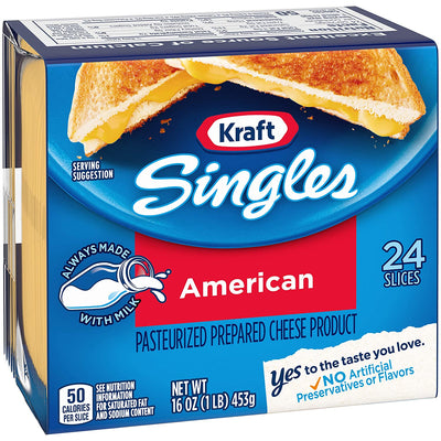 Kraft American Cheese Singles 24s 16oz