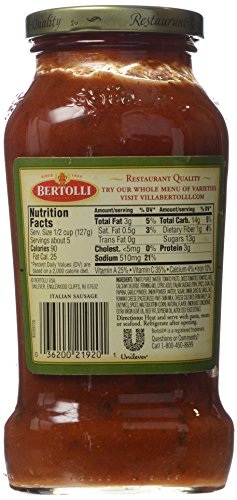 Bertolli Italian Sausage P Sauce 24oz