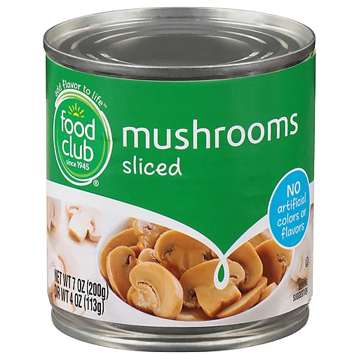 Food Club Mushrooms Sliced  4oz