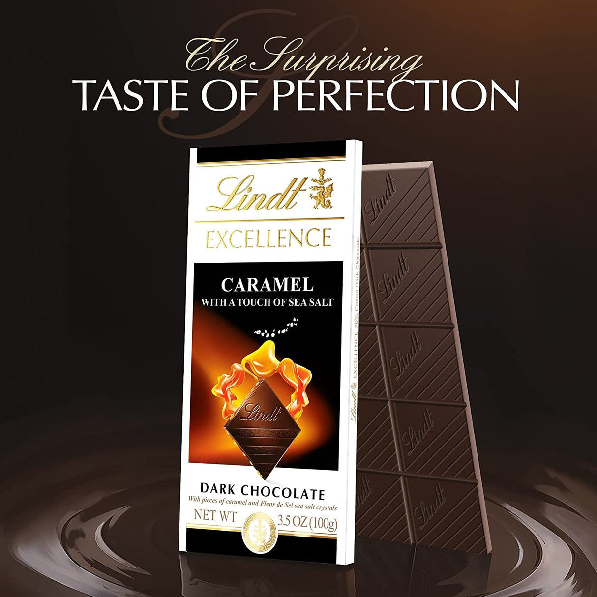 Lindt Caramel Sea Salt Dark Choc 100g