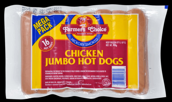 F Choice Chicken Jumbo H  Dogs 450gm